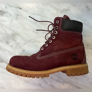 Timberland 6” Premium Boot in Maroon Men’s Size 8